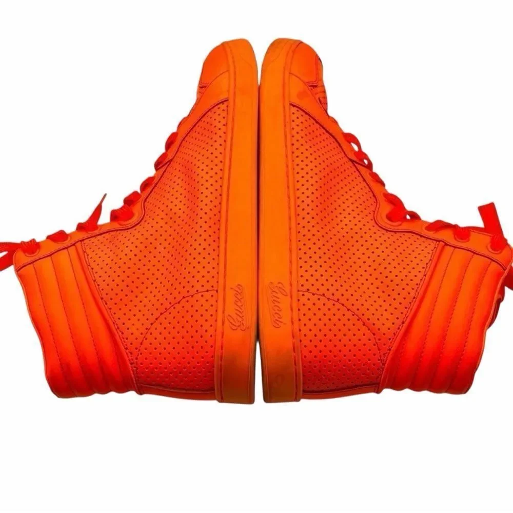 Gucci-Authentic-Men’s Neon Orange Sneakers Size 10G